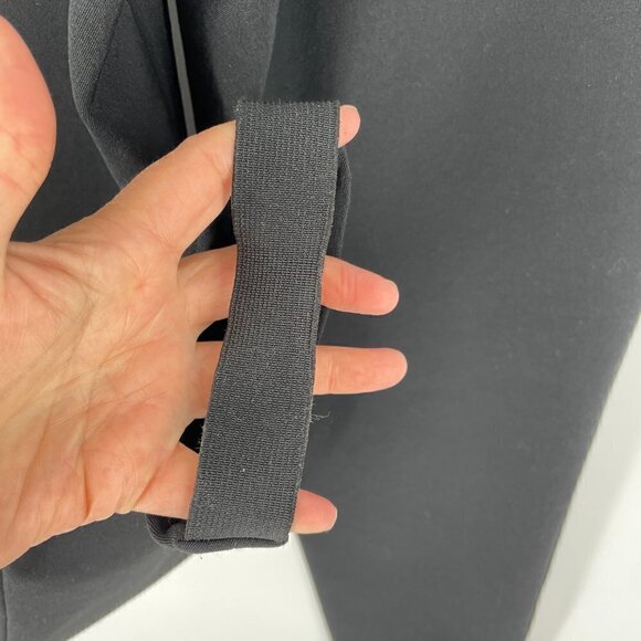 Donna Karan Vintage 80s Black Stirrup Stretch Pants Gold Logo Zip Pulls Small - Picture 8 of 12